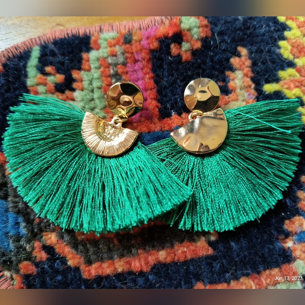 Beautiful Green Statement Earrings